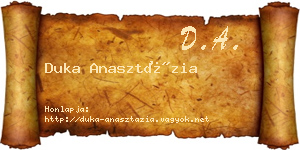 Duka Anasztázia névjegykártya